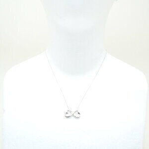 Tiffany Double Loving Heart Pendant Necklace Silver